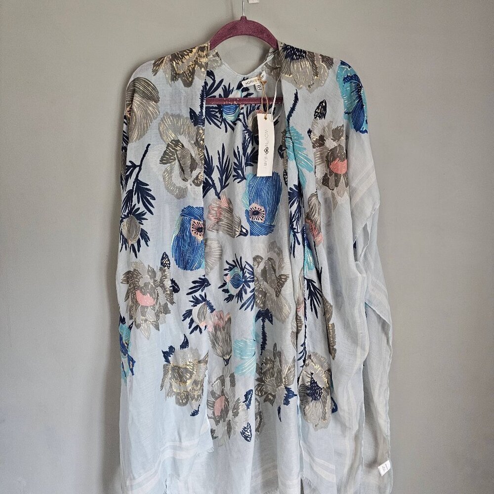 NWT Woven Heart Women's Floral Kimono Swimsuit Cover Up Size OS